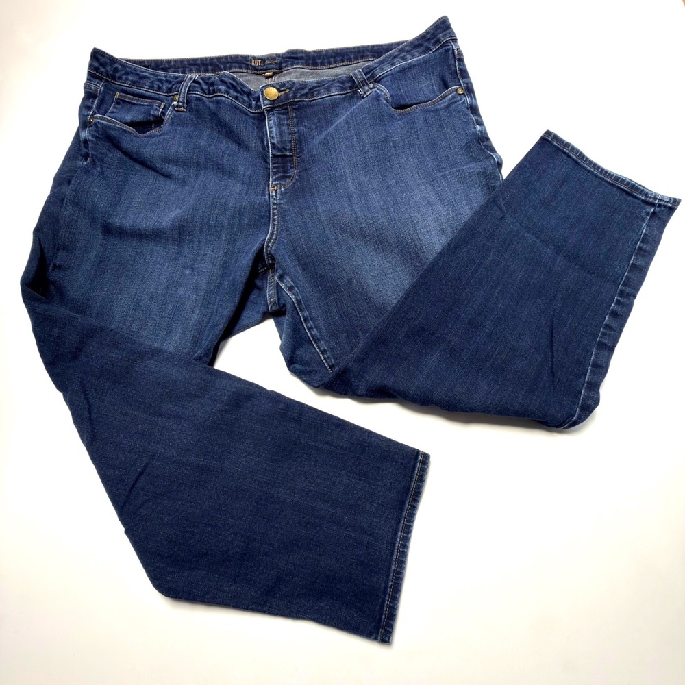 KUT‎ from the Kloth Cropped Kick Flare Jeans 24W Dark Wash Plus